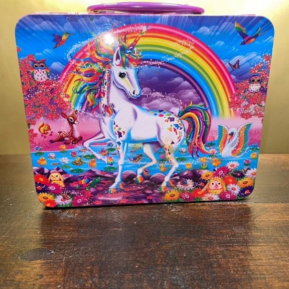 Lisa Frank Inc. Metal Embossed Lunch Box Unicorn Rainbow Puzzle